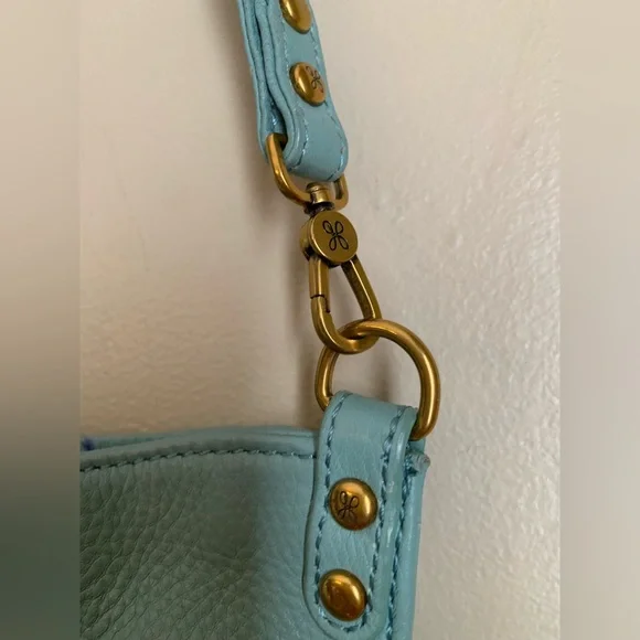 Hobo Teal Pier Leather Purse Small Crossbody Lightweight Bag Adjustable Strap - Picture 2 of 14